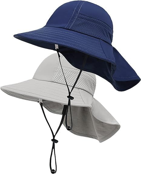 Toddler Baby Sun Hat Kids Summer Beach Essentials Adjustable Beach Hats with Bucket Wide Brim for... | Amazon (US)
