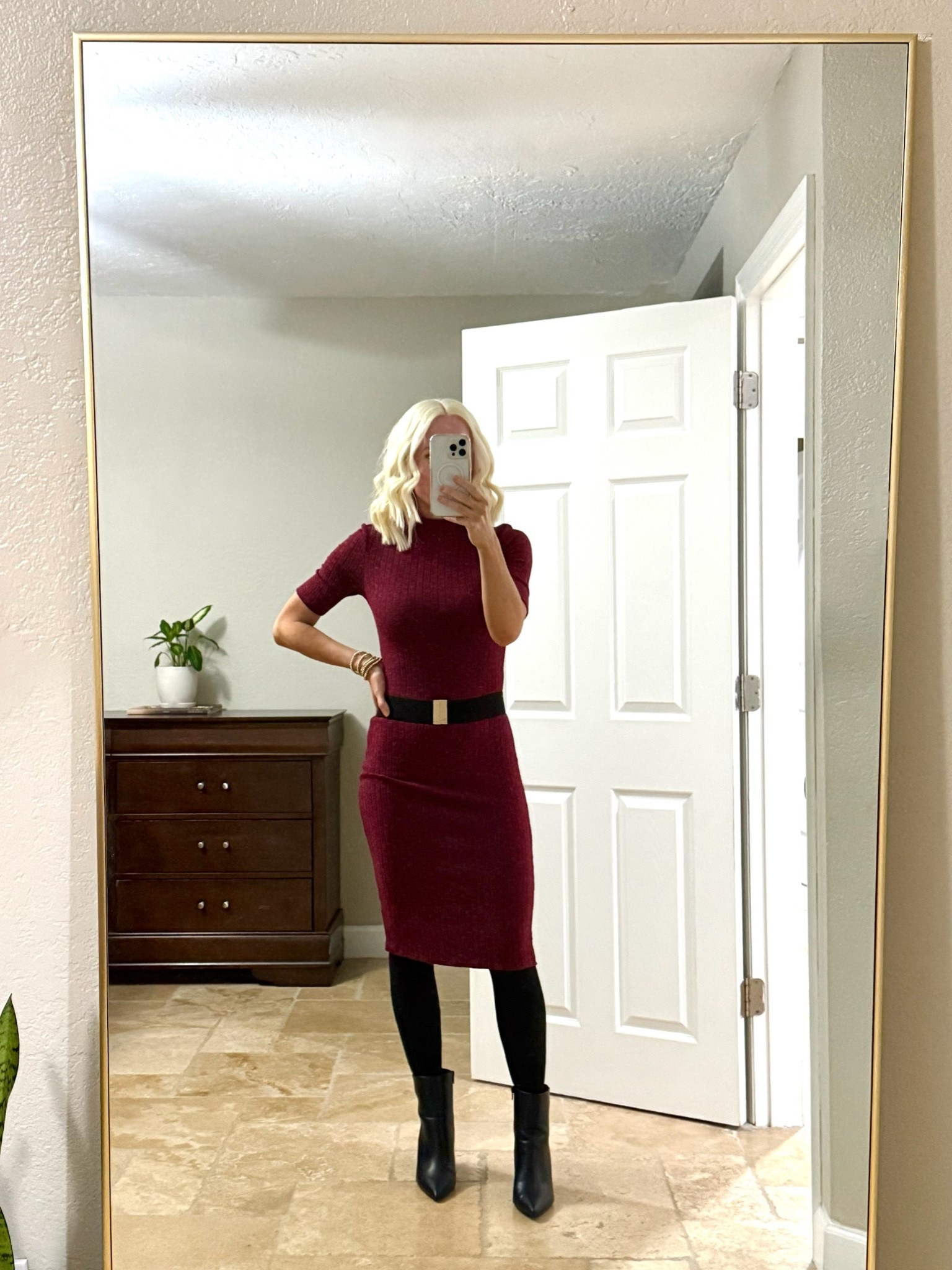 Deep red ribbed dress with sweater stockings and pointy toed boots. Wearing a medium in the dress. Great for work or a night out.    

Dresses for women, wine colored dress, Dee red dresses 

#LTKFindsUnder50 #LTKSeasonal #LTKSaleAlert