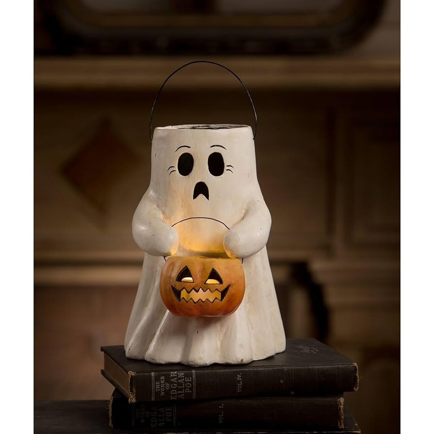Bethany Lowe Designs - Scaredy Boo with Pumpkin Bucket Paper Mache - TJ2311 | Amazon (US)