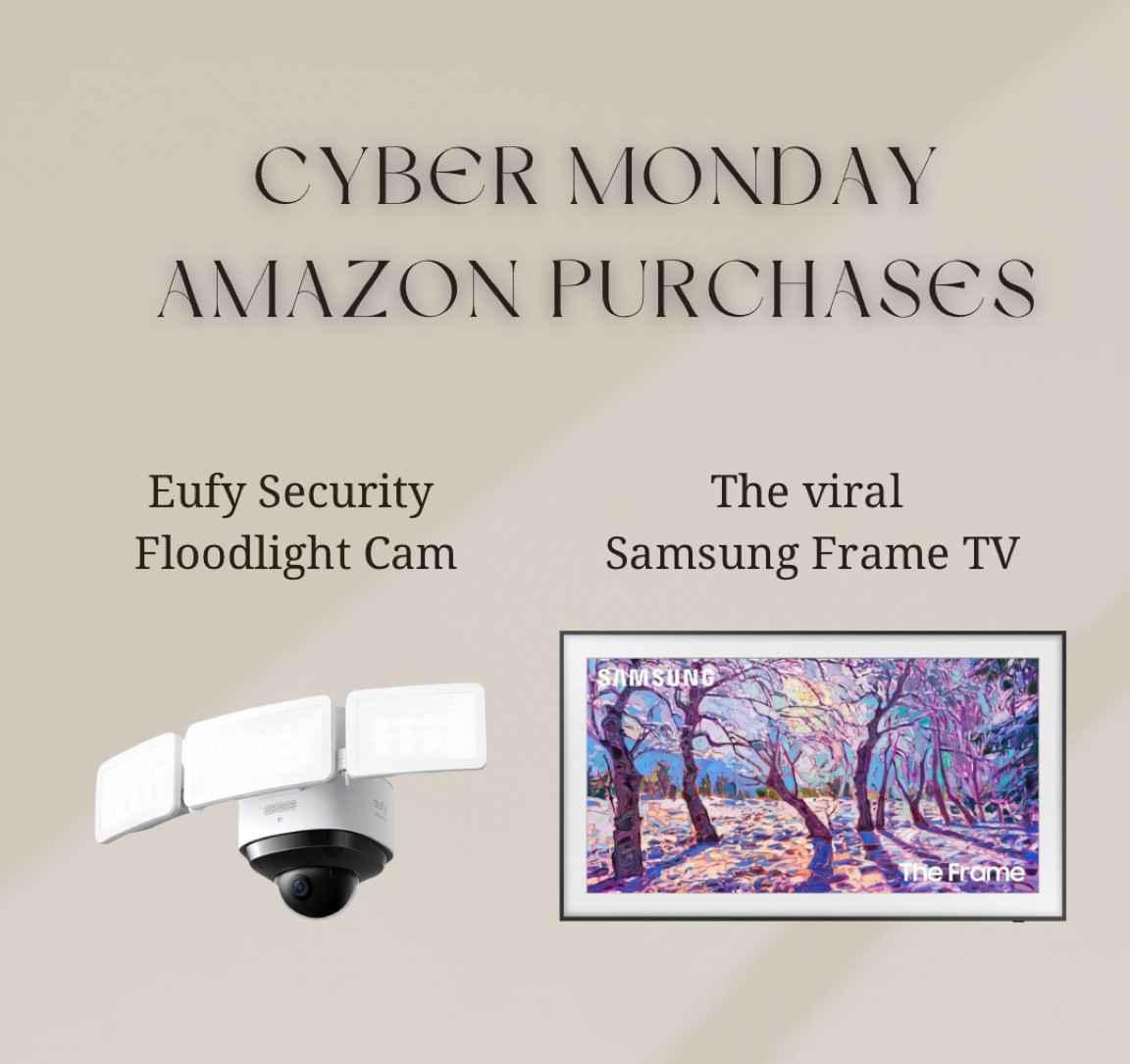 Recent Amazon deals! eufy security camera & Samsung frame TV!