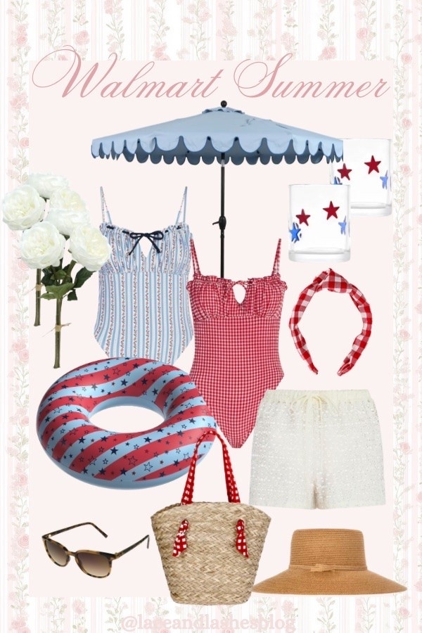 Walmart summer finds! Red gingham patriotic swim, coverup

#LTKootd #LTKSeasonal