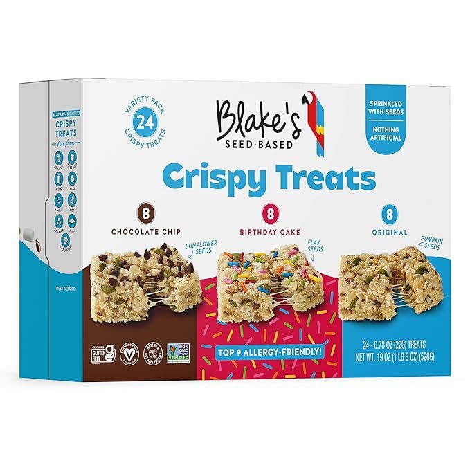Blake’s Seed Based Crispy Treats – Variety Pack (24 Count), Vegan, Gluten Free, Nut Free & Da... | Amazon (US)