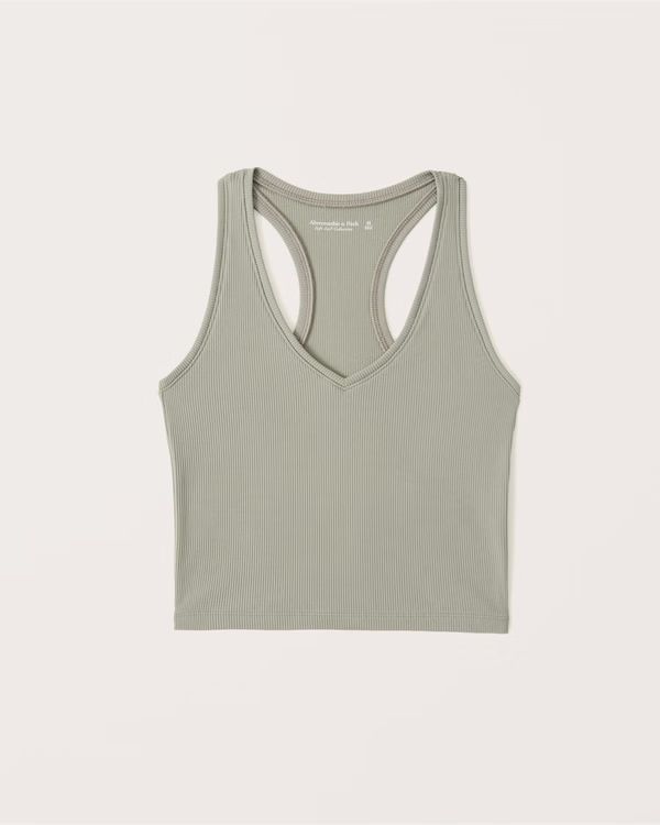 Women's Seamless Ribbed V-Neck Tank | Women's Tops | Abercrombie.com | Abercrombie & Fitch (US)