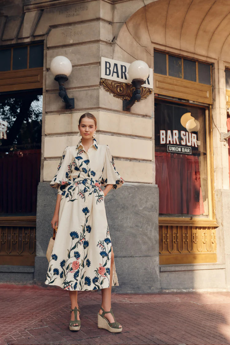 Belle Bouquet Cotton Linen Therese Dress | Tuckernuck (US)