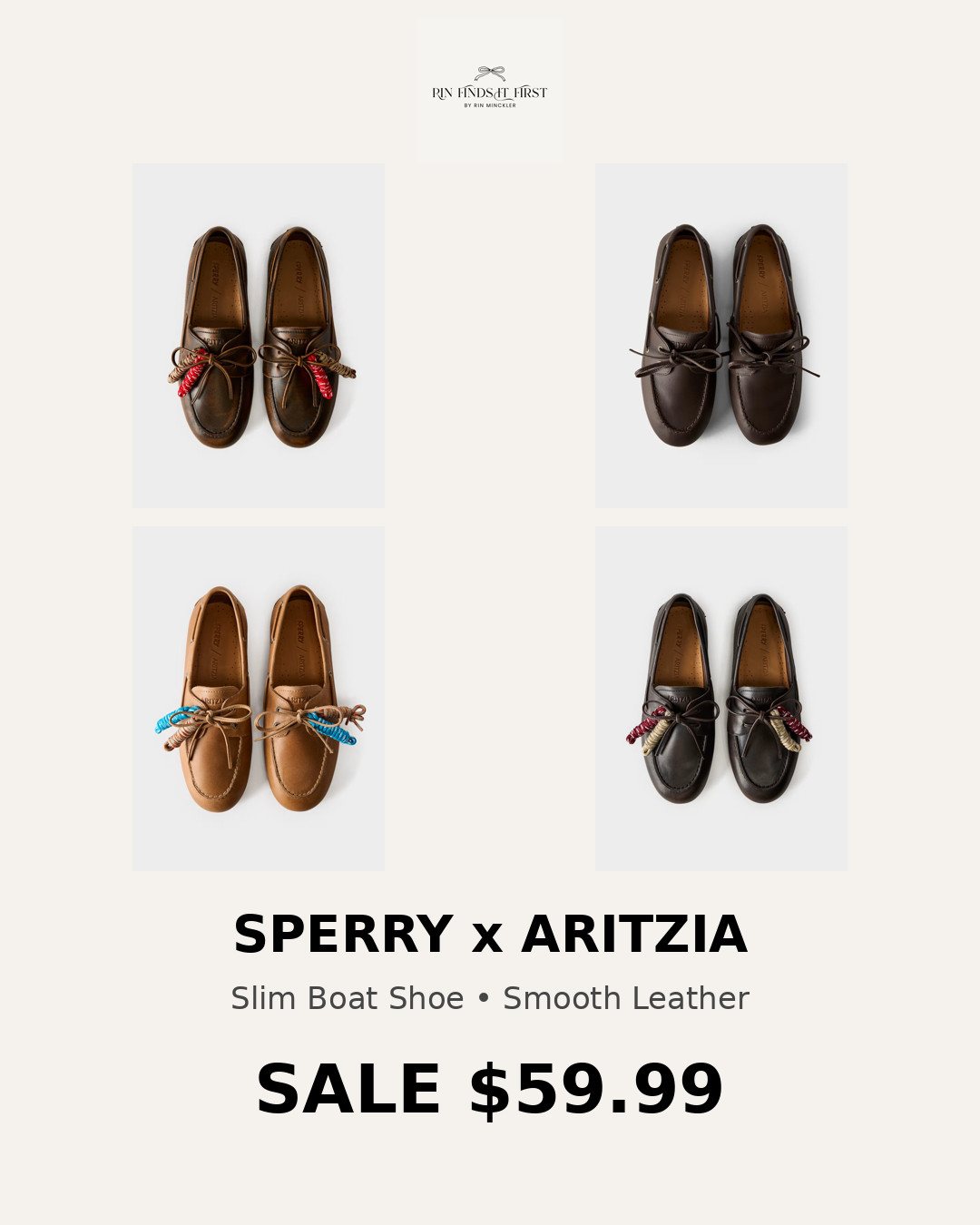 On Sale now ! Sperry x Aritzia Slim Boat Shoe - Smooth Leather $59.99 only!  

 #LTKootd #LTKSaleAlert