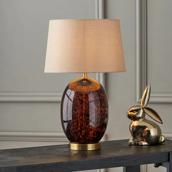 Lucien Tortoiseshell Glass Tall Table Lamp | Dunelm (migrated)