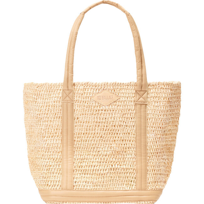 MZ Wallace | Women's Medium Raffia Tote, Camel (Tan) | Maisonette | Maisonette