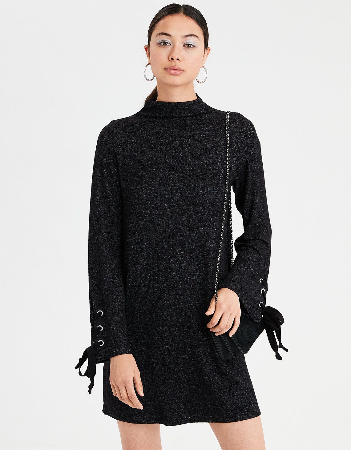 AE Soft & Sexy Plush Mock Neck Dress | American Eagle Outfitters (US & CA)