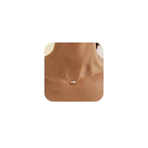 Amazon.com: Decholly Mothers Day Gifts for Mom Gold Pearl Necklaces for Women Trendy, 14K Gold Pl... | Amazon (US)