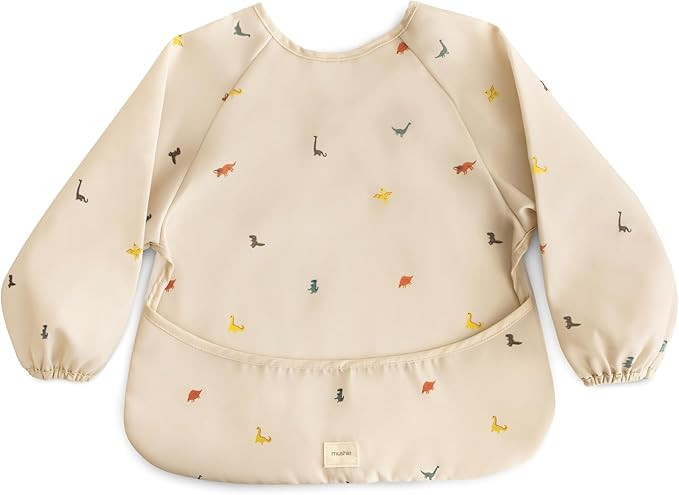 mushie Long Sleeve Baby Bib | Water Resistant Adjustable Fit for Ages 6-24 Months | Amazon (US)