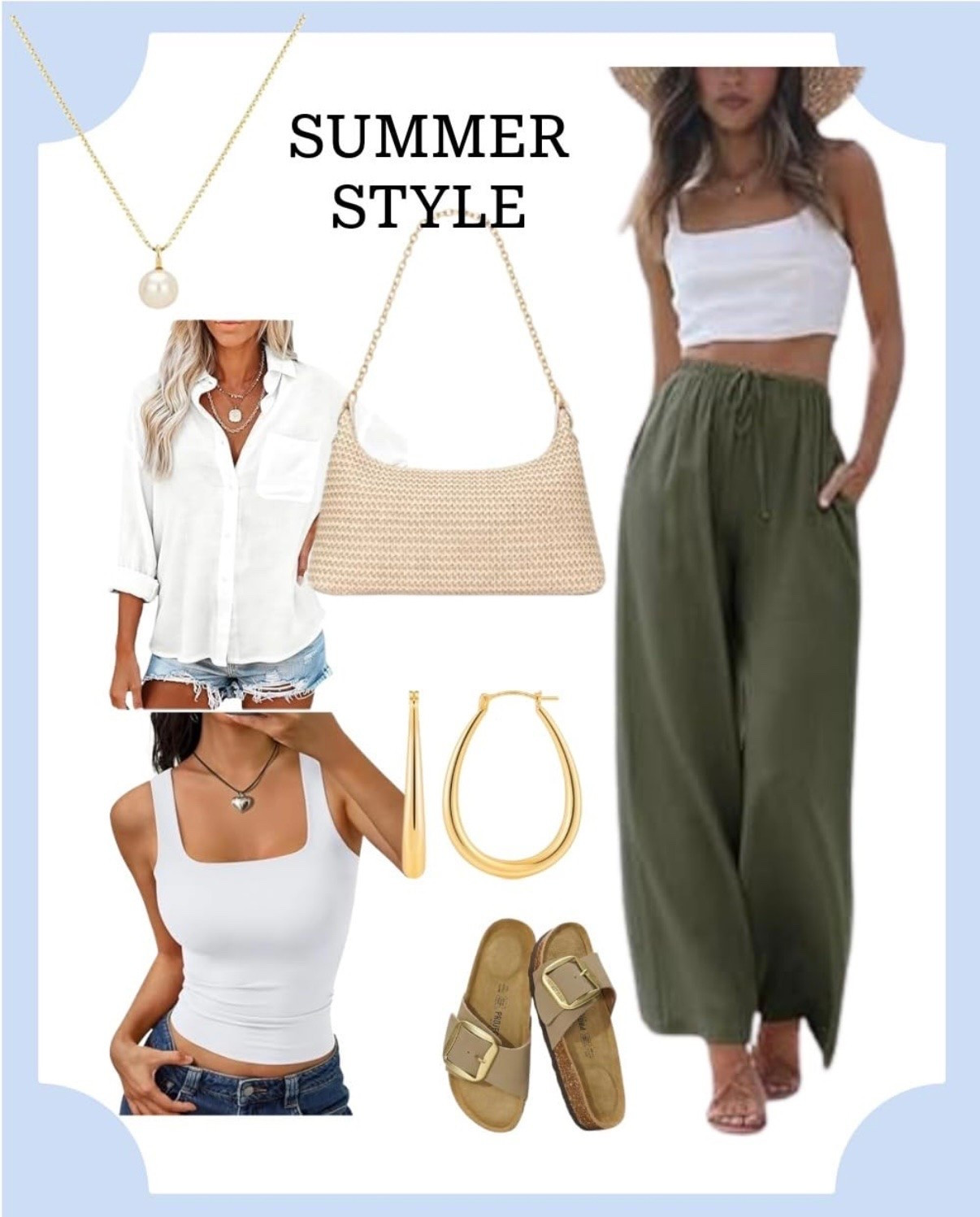 Easy summer style pieces for warm days ☀️ Love the flowy pants, white tank, button-down, sandals, and simple gold jewelry for a casual pulled-together look.

Commissionable link.

#LTKStyle #LTKFinds #SummerStyle #SummerOutfit #AmazonFashion #CasualOutfit #SummerEssentials