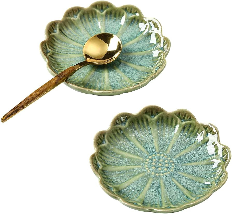 Set of 2 Ceramic Coffee Spoon Rest for Coffee Bar, Cute Cooking Spoon Holder for Stove Top Kitche... | Amazon (US)