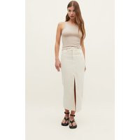 Stradivarius Long Denim Comfort Skirt Vanilla 10 | Stradivarius (UK)