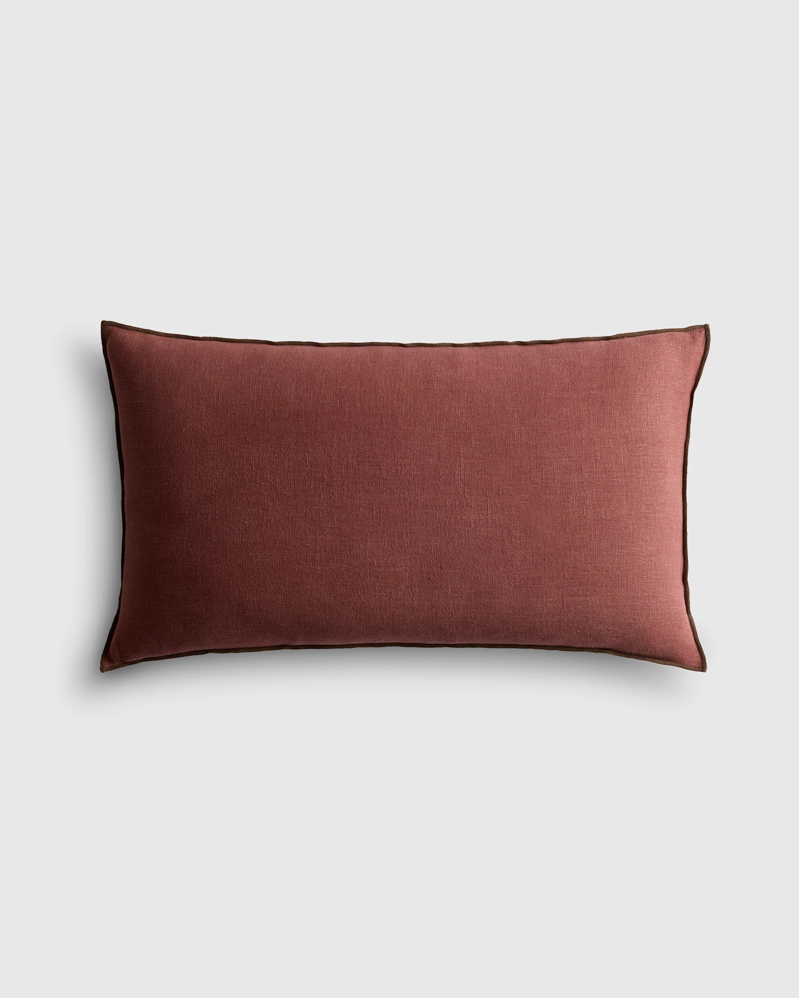 Quince | Contrast European Linen Pillow Cover in Sage/Pine, Size 20x20 | Quince