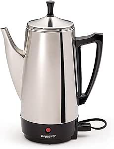 Presto Stainless-Steel Electric Coffee Percolator, 12-Cups, Black | Amazon (US)