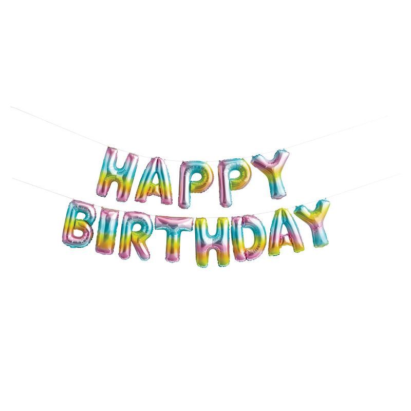 16ct Happy Birthday Pastel Rainbow Balloons - Spritz™ | Target