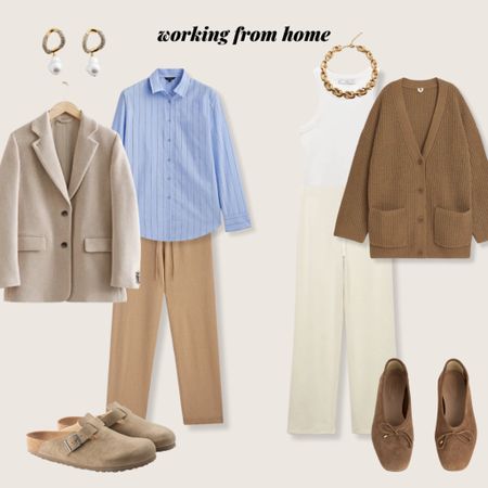 Easy outfit formula to work from home - elasticated trousers + shirt + structured layer for going out/zoom calls 

#LTKSeasonal #LTKstyletip #LTKeurope