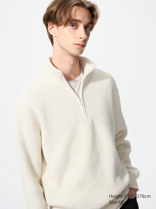 Soufflé Yarn Half-Zip Jumper | UNIQLO (UK)