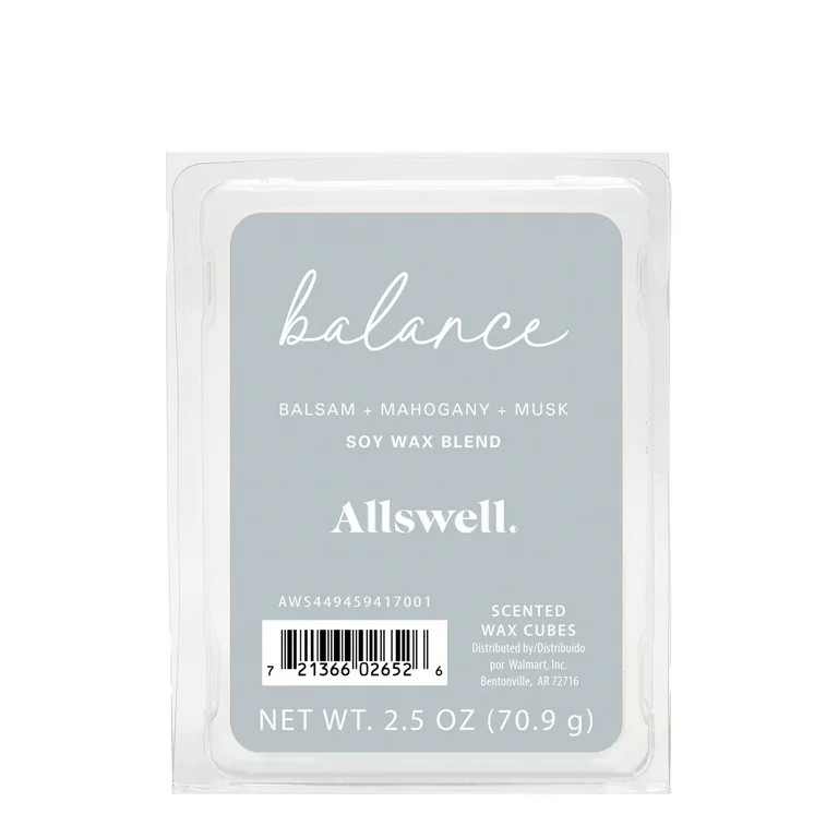 Allswell 6 Cube Wax Melts, Balance (Balsam + Mahogany + Musk), 2.5 oz | Walmart (US)