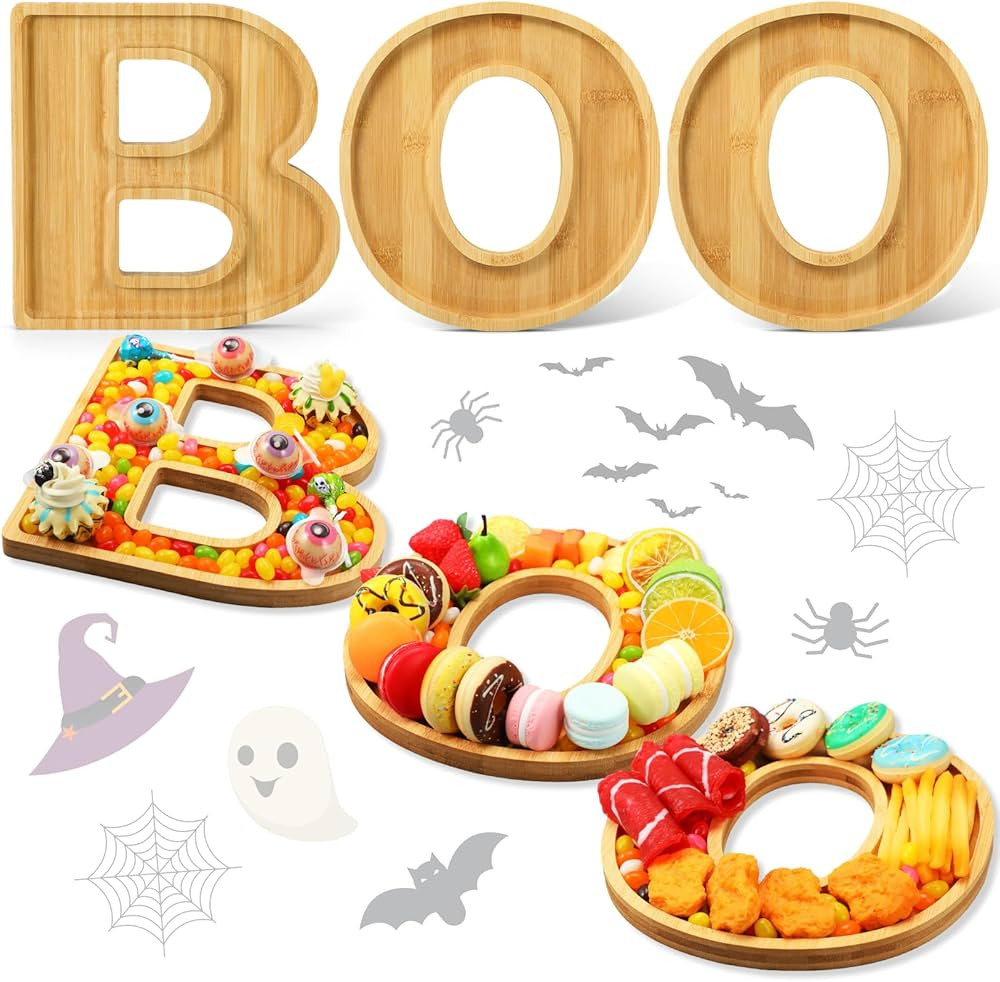 Boo Wooden Charcuterie Letters Fillable Halloween Serving Tray Charcuterie Board Dish Decorative ... | Amazon (US)