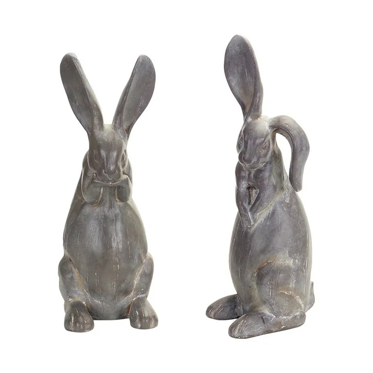 Rabbit Figurine (Set Of 2) 15.25"H, 16.25"H Cement | Walmart (US)
