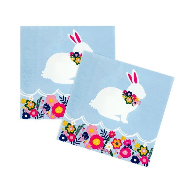 Packed Party 'Bunny Business' 8" Disposable Dinner Napkin,2x 20ct Pack Bundle, 40 total pcs - Wal... | Walmart (US)