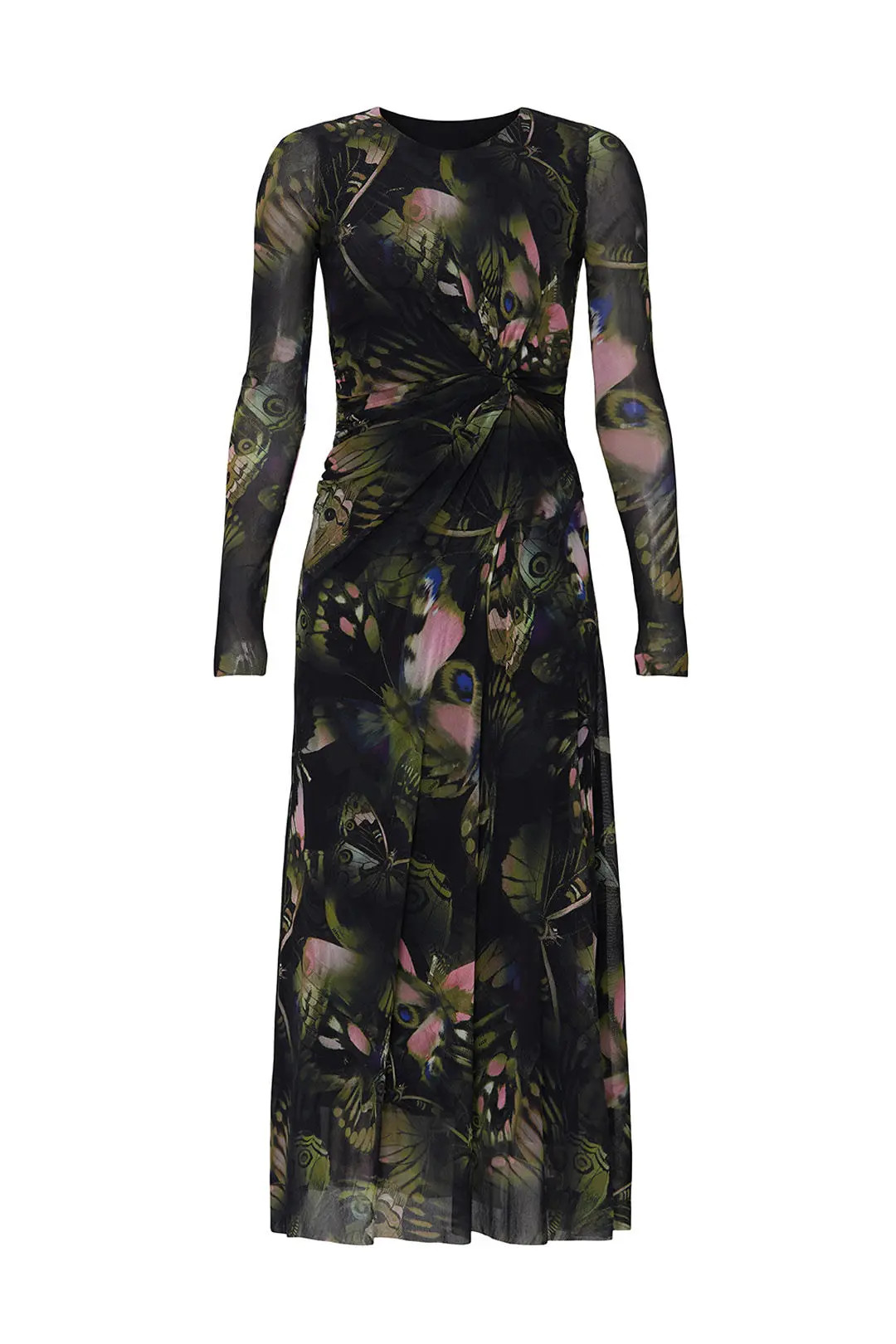 Black Butterfly Printed Midi Dress | Rent the Runway