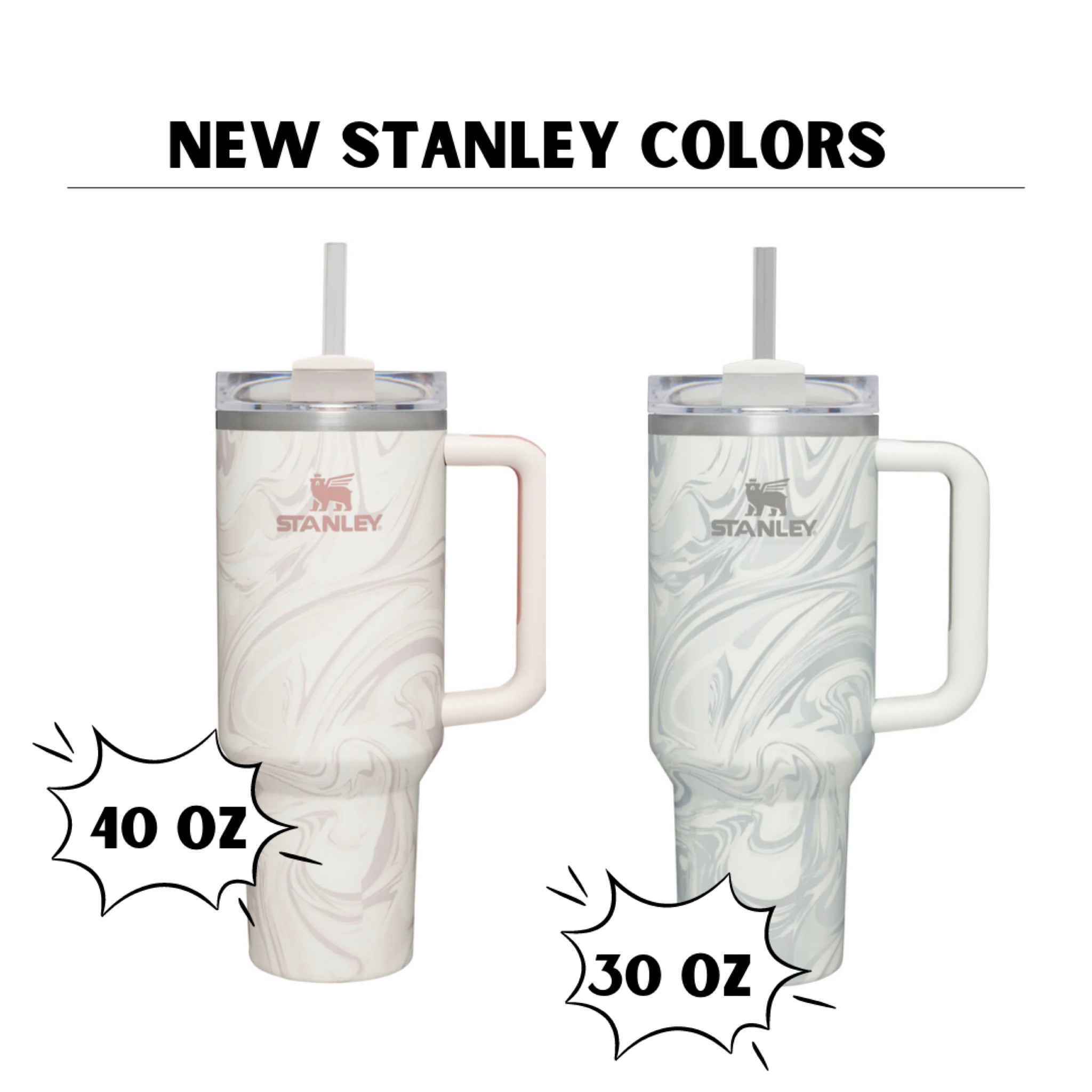 NEW Stanley colors that just dropped! The swirls are so fun! Both colors are available in 40 oz and 30 oz! Go grab one before they sell out! 

#LTKFitness #LTKhome #LTKBacktoSchool