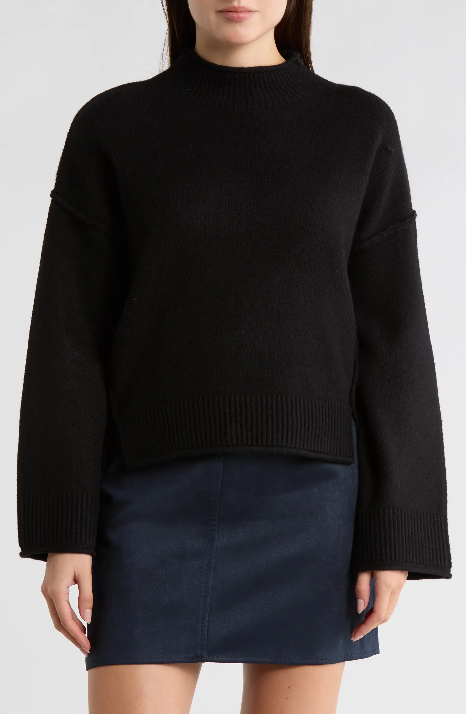MAX STUDIO Exposed Seam Turtleneck Sweater | Nordstromrack | Nordstrom Rack