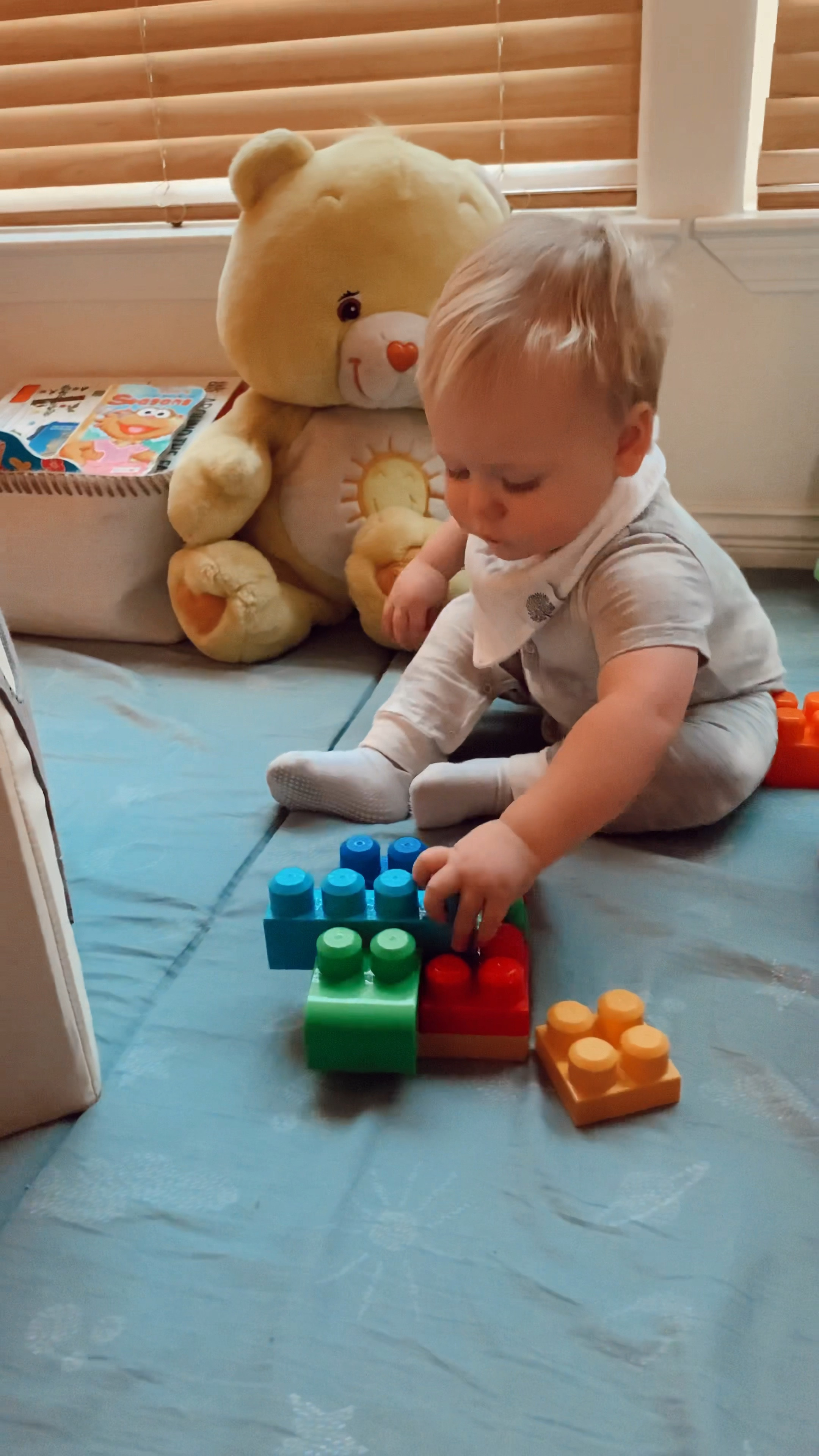 Mega Blocks! The perfect toddler toy. My son loves playing with these!
Also linking his play mats & drool bib he is wearing! 😃

#LTKbaby #LTKkids