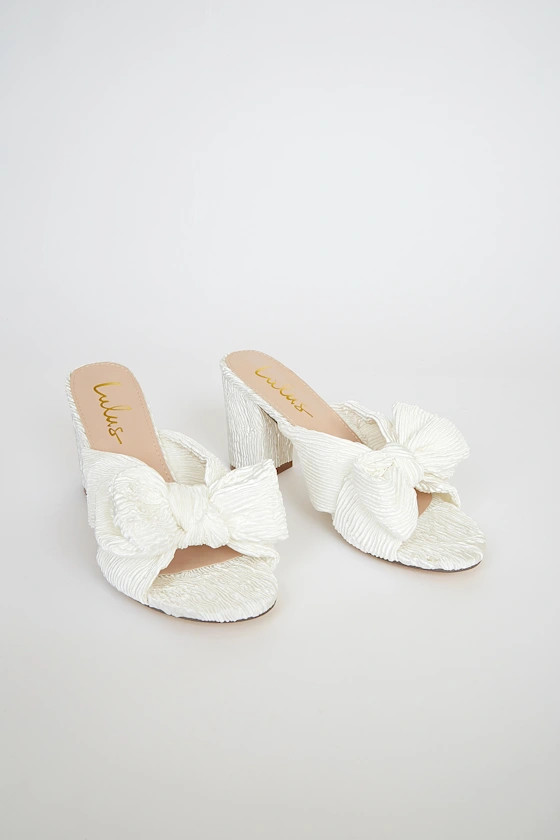 Dorothea Ivory Knotted High Heel Sandals | Lulus (US)