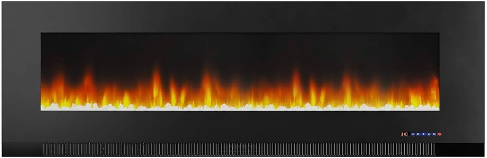 Amazon Basics Wall-Mounted Recessed Electric Fireplace - 60-Inch, Black | Amazon (US)