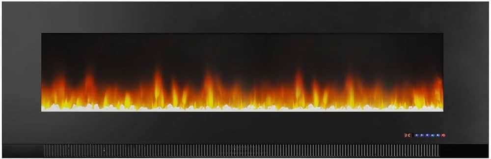 Amazon Basics Wall-Mounted Recessed Electric Fireplace - 60-Inch, Black | Amazon (US)