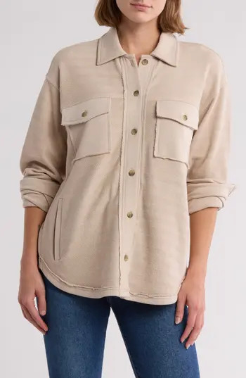Thread & Supply Chevron Knit Shacket in Taupe at Nordstrom Rack, Size Small | Nordstrom Rack