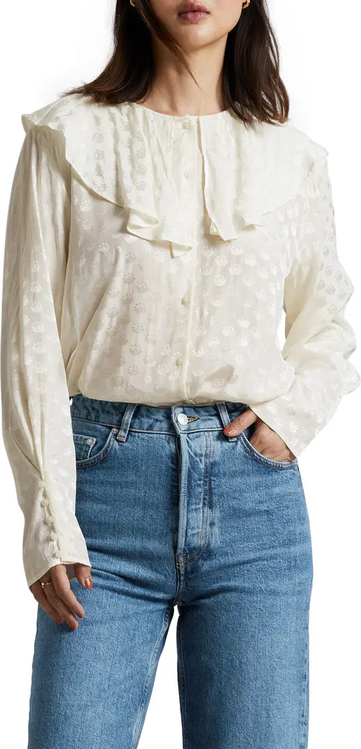 & Other Stories Danika Jacquard Ruffle Blouse | Nordstrom | Nordstrom