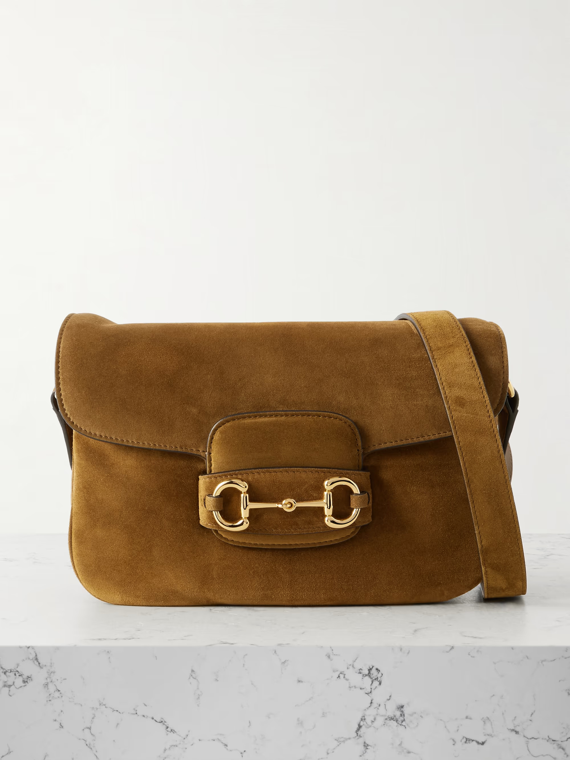 1955 Horsebit suede shoulder bag | NET-A-PORTER APAC