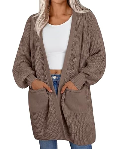 LILLUSORY Womens Oversized Cardigans Soft Knit Cardigan Sweater with Pockets | Amazon (US)
