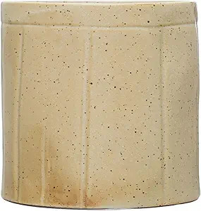 Creative Co-Op Decorative Stoneware Crock with Line Detail, Beige | Amazon (US)
