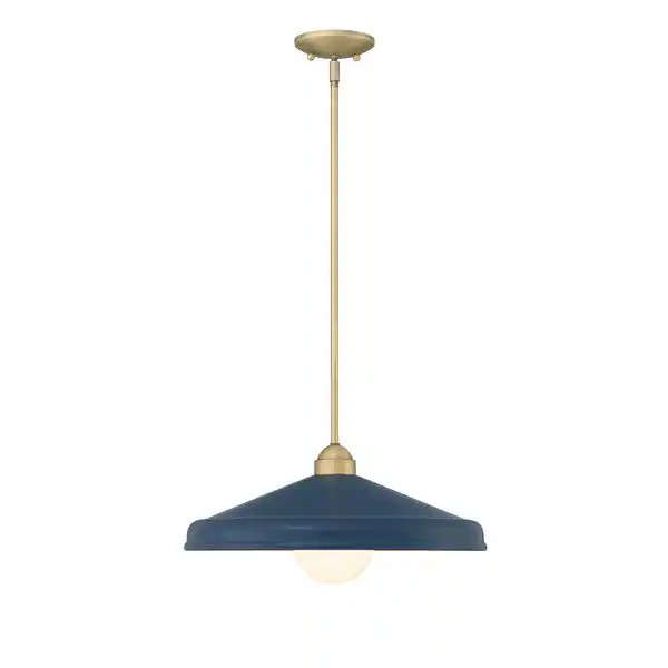 Lumanity Brooks Matte Navy 18" Adjustable Barn Light Pendant - 18'' D x 18'' W x 6'' H - Bed Bath... | Bed Bath & Beyond