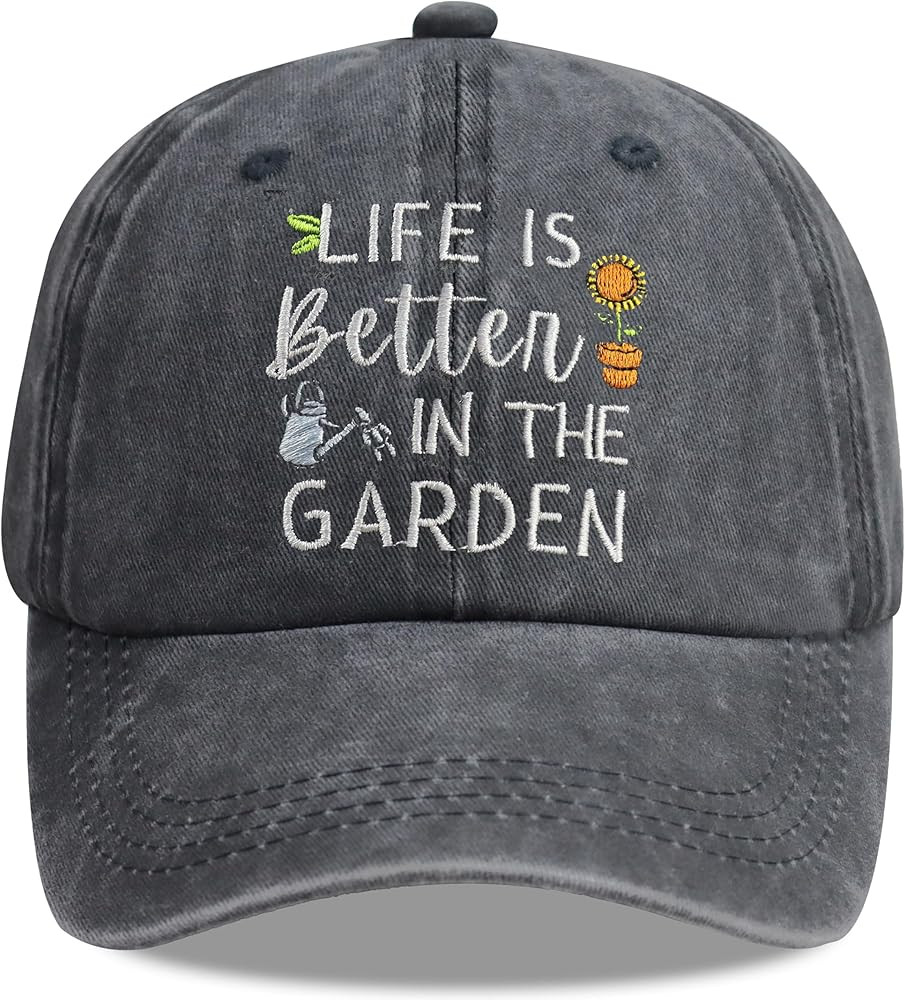 Funny Life is Better in The Garden Hats for Women, Adjustable Cotton Gardening Embroidered Baseba... | Amazon (US)