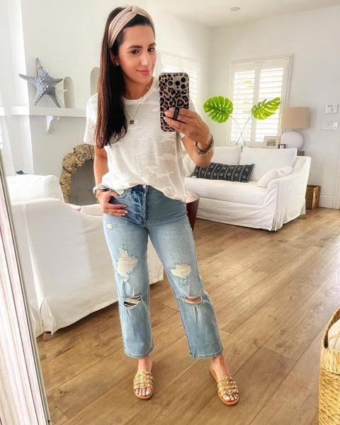 Women's Super-High Rise Distressed Straight Jeans - Wild Fable™ Medium Blue | Target