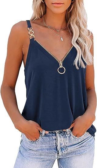 Womens Summer Tops Fashion Tank Tops Trendy Loose Fit Womens Tops with Cute Printing | Amazon (US)