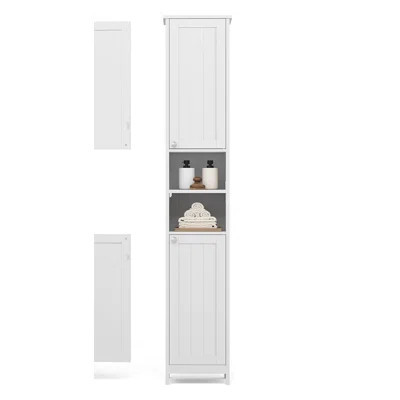 Tall Bathroom Cabinet with Lights, Slim Bathroom Storage Cabinet, Freestanding Narrow Cabinet with Adjustable Shelves, for Small Spaces, Modern, 11.8 | Wayfair North America