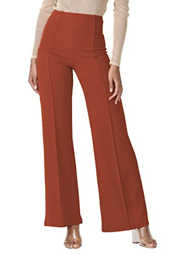 Women's High Waist Dress Pants, 1X, Mahogany | Amazon (US)