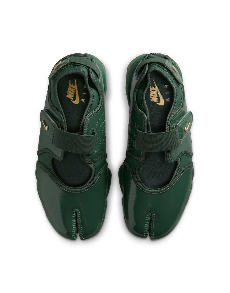 Nike Air Rift sneakers in patent green with gold detail | ASOS (Global)