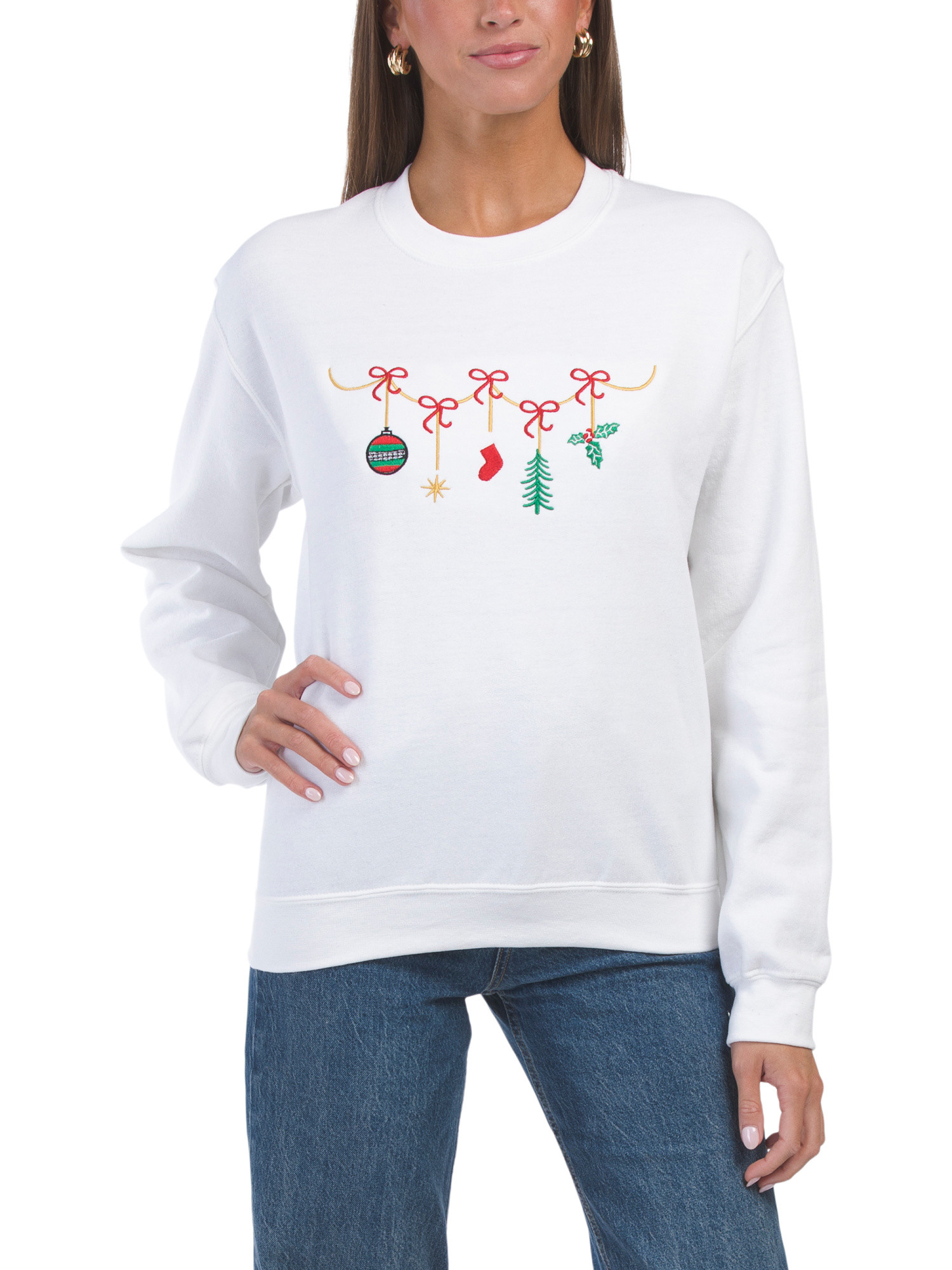 Christmas Embroidered Sweatshirt | Marshalls