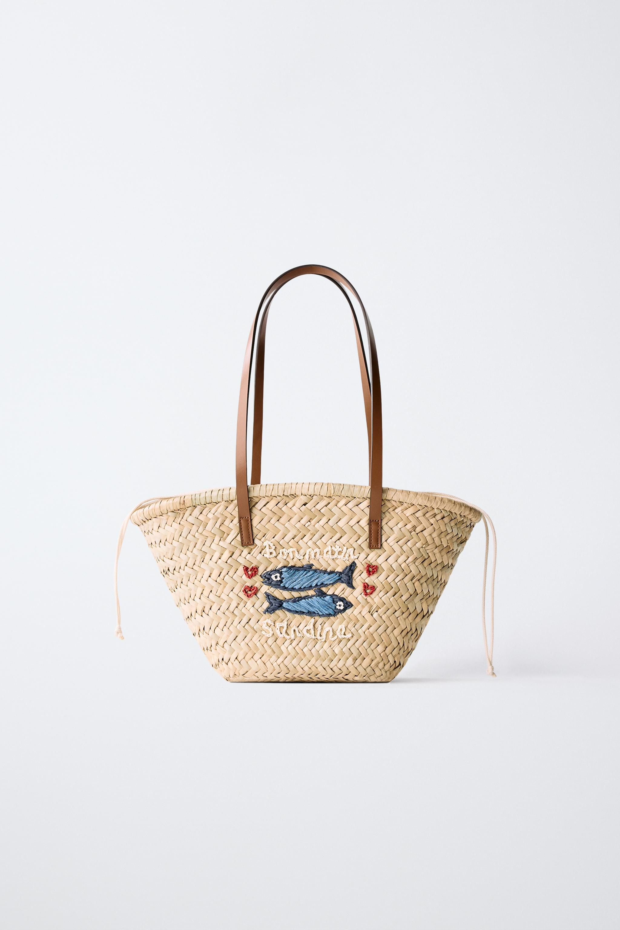 FISH RAFFIA TOTE BAG | Zara US