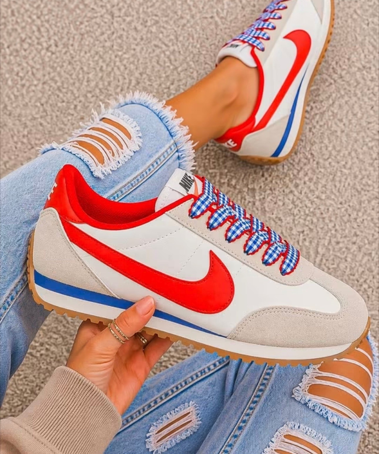 OK WAIT 🇺🇸⚾️
Where are my USA moms + sports moms at right now?!

These  Nike sneakers are giving
✨ baseball game
✨ 4th of July
✨ team mom on duty but still cute
AND I just made them 10x better…
I swapped the laces to red, white & blue 🇺🇸 and STOPPP—
why does that make them look SO much more expensive?!

Like tell me why this tiny swap just turned these into
👉 main character game day shoes
Comfortable ✔️
Affordable ✔️
Compliments coming your way ✔️
If you’re a:
⚾️ baseball mom
🇺🇸 red white & blue girl
✨ or just love a cute comfy sneaker
you NEED these.

Comment “USA” 🇺🇸 and I’ll send you the link before they’re gone 👇🔥

#LTKootd #LTKgrwm #LTKdayinmylife