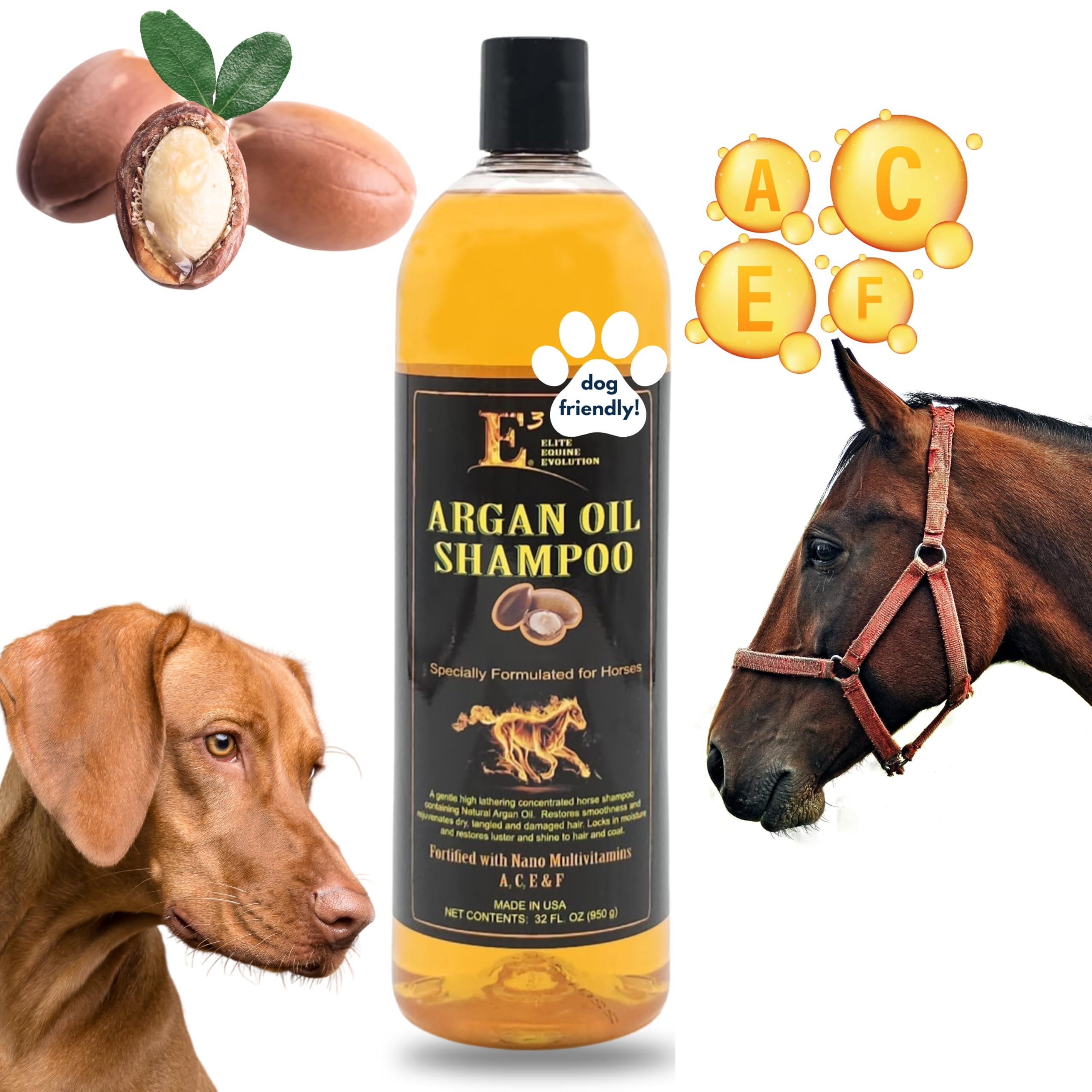 E3 Argan Oil Shampoo - Moisturizing Pet Shampoo, Hair Shampoo Argan Oil, Hair Shine, Shampoo De C... | Amazon (US)