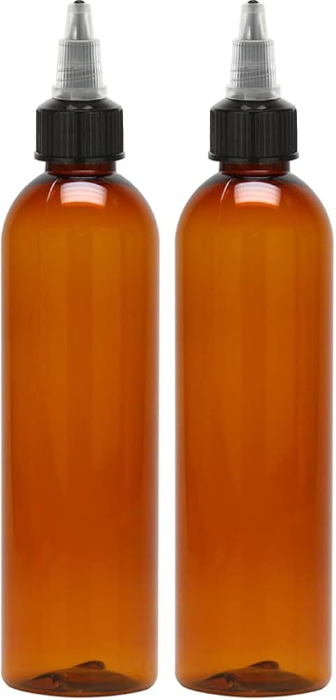 Twist Top Applicator Bottles, 8 OZ, Squeeze Empty Plastic Bottles, Black Nozzle, BPA-Free, PET, R... | Amazon (US)